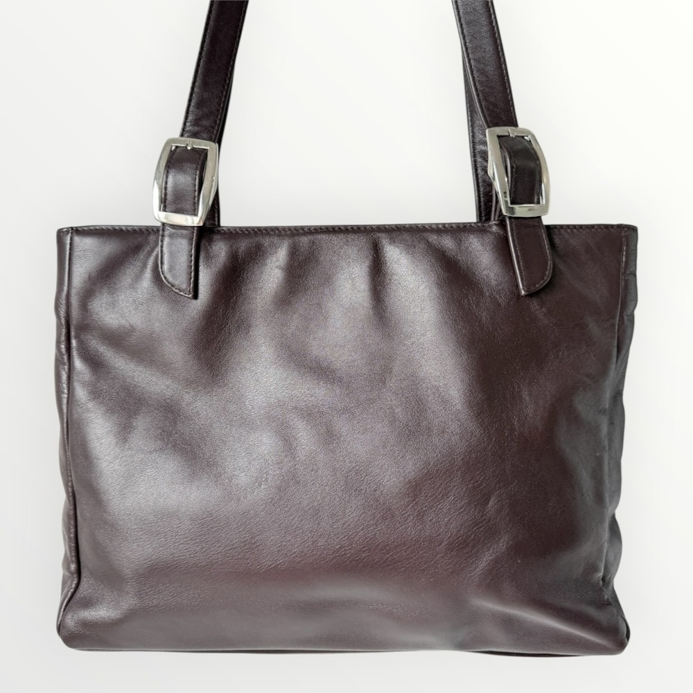 Tignanello Brown Leather Shoulder Bag Women Medium Quiet Luxury Professional Y2K